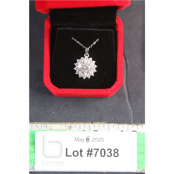 ^3.00 CT GRA Certified Moissanite VVS D Color Stones 925 Silver Pendant Necklace