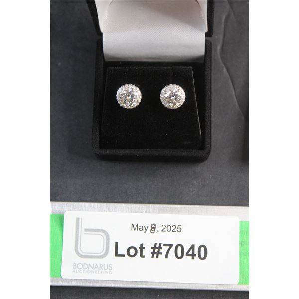 ^2.00 CT TW GRA Certified Moissanite VVS D Color 925 Silver Earrings