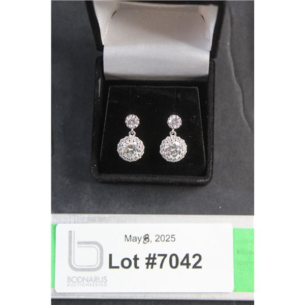 ^2.00 CT TW GRA Certified Moissanite VVS D Color Stones 925 Silver Earrings
