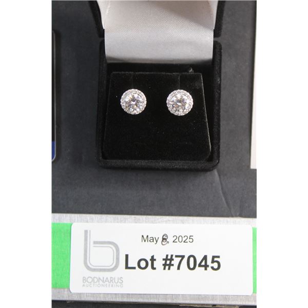 ^2.00 CT TW GRA Certified Moissanite VVS D Color Stones 925 Silver Earrings