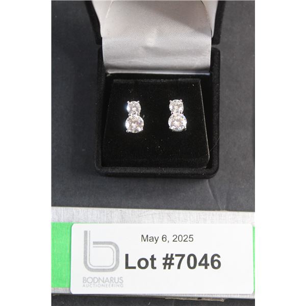 ^3.00 CT TW GRA Certified Moissanite VVS D Color Stones 925 Silver Earrings