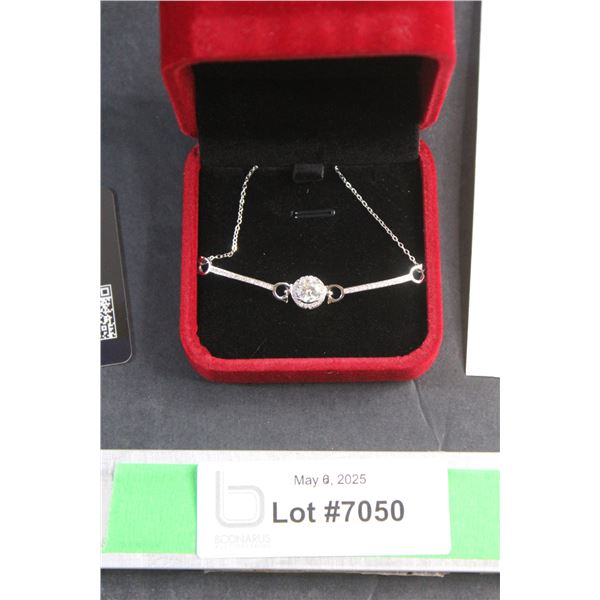 ^1.00 CT GRA Certified Moissanite VVS D Color Stone 925 Silver Bracelet