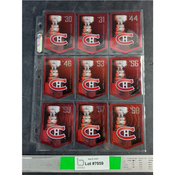 (9) Assorted NHL Team Banner Trading Cards - Authenticity Not Guaranteed