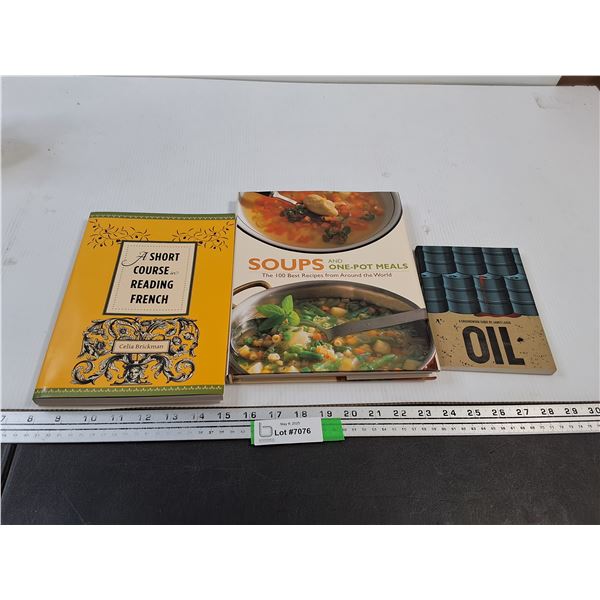 (3) Books - Soup Cookbook, French, Oil