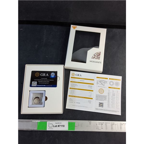 1.00 CT GRA Certified Moissanite VVS D Color 925 Silver Ring