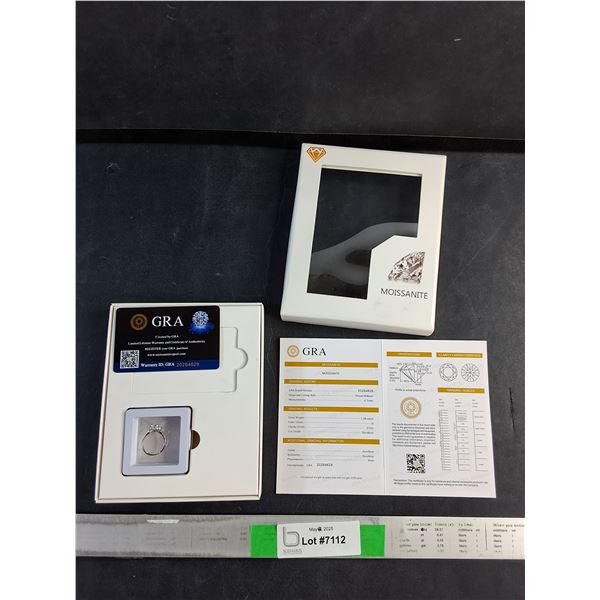 1.00 CT GRA Certified Moissanite VVS D Color 925 Silver Ring