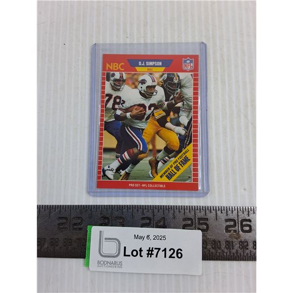 1989 Pro Set O.J. Simpson "Hall of Fame" Card - Cannot Guarantee Authenticity