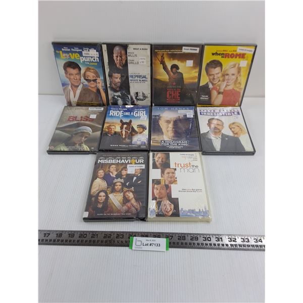 (10) Sealed DVD Movies (Che, When In Rome, Misbehaviour)