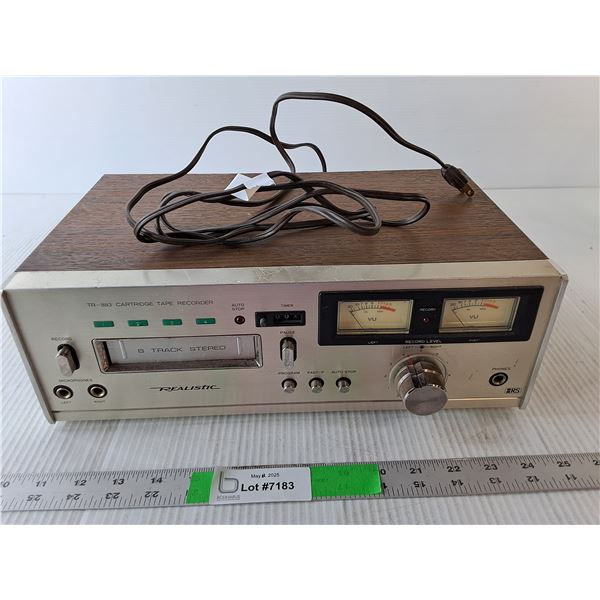 Realistic TR-883 Cartridge Tape Recorder- As Is