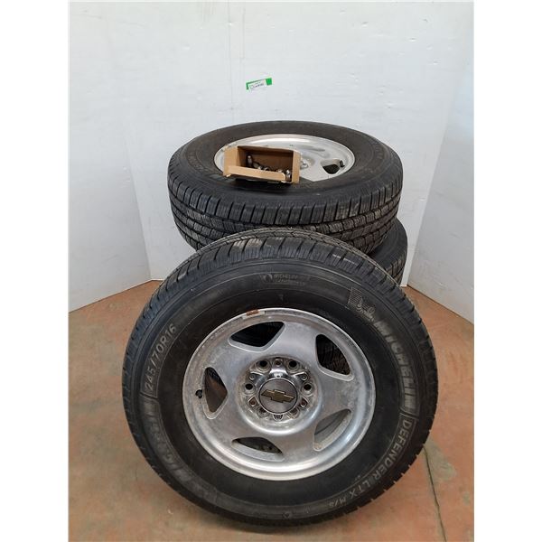 **(4) 245/70R16 Near New Tires with Rims and Lug Nuts, Cannot Ship