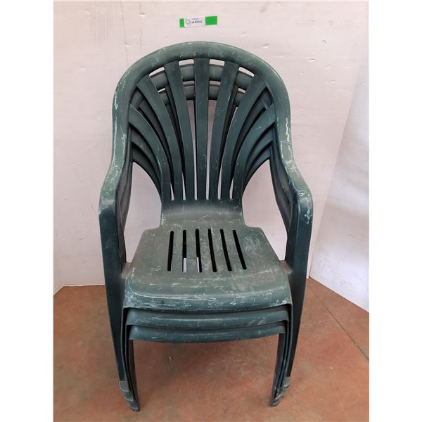 **(3) Plastic Lawn Chairs, 37.5" Tall Cannot Ship