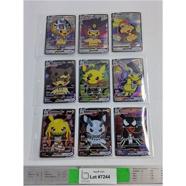 (9) Various Pokémon Trading Cards - Authenticity Not Guaranteed