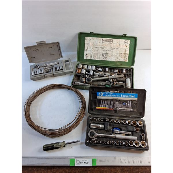 Ratchet Wrench and Sockets Sets and Metal Wire