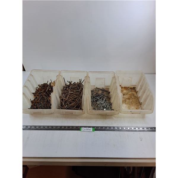 (4) Stackable Shop Bins with Contents