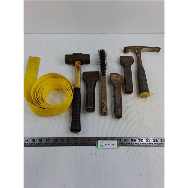 Assorted Hand Tools Lot, Strapping