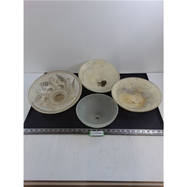 (4) Vintage Glass Light Fixtures