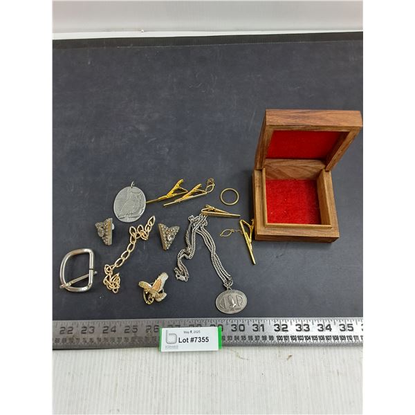 Vintage Jewelry Box with Contents