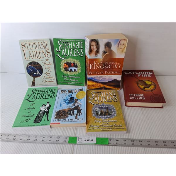 (7) Novels by Karen Kingsbury, Stephanie Laurens, Suzanne Collins, Misc.