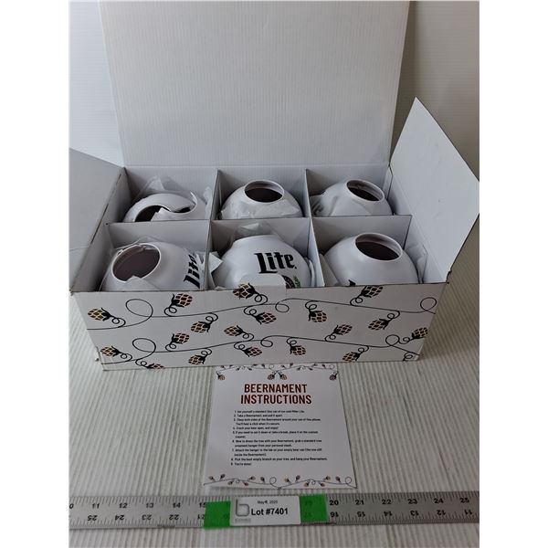 (6) Miller Lite Beernament Holders