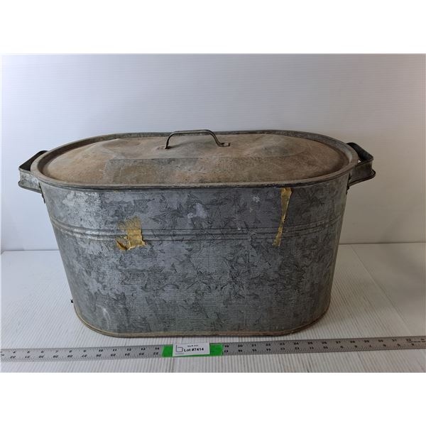 Galvanized Tub with Lid 12.5" Tall x 25" Long x 12.75" Wide, Cannot Ship