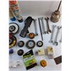 Image 4 : Grease, Oil Can, Wrenches, Carpenters Square, Metal Wire, Drill Bits and Misc