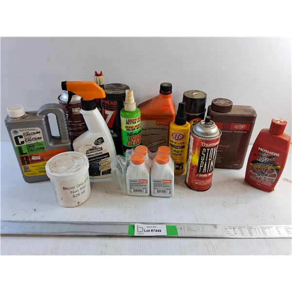 Sealer, Two Stroke Engine Oil, Chain Oil, Stove Paint, Chrome Polish and Misc - Cannot Ship