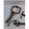 Image 2 : Welders Vise Grips, C Clamp and Adjustable Wrench