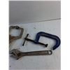 Image 3 : Welders Vise Grips, C Clamp and Adjustable Wrench