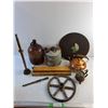 Image 1 : Cigarette Maker, Grinding Disc, Glass Bottle, Oil Can, Tea Pot and Misc