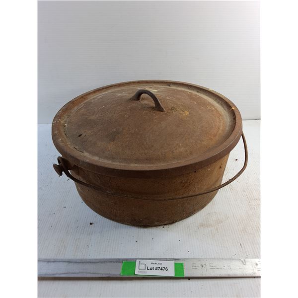 Cast Iron Pot with Lid - 17" dia, 7" high - Cannot Ship