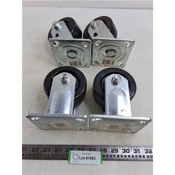 (4) Caster Wheels - 500lb Rating - Appear unused