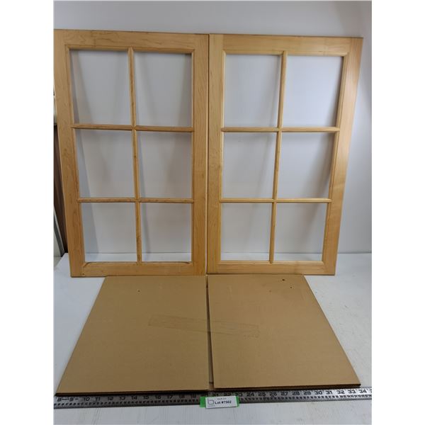 (2) Wood Wall Mount Picture Frames 30" x 18" with 1 Glass Insert -  Pick Up Preferred