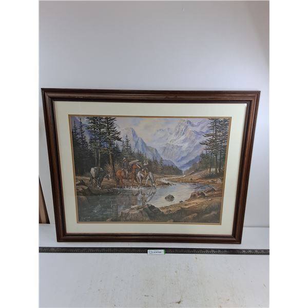 Wood Framed Wall Art - 31" x 25" - Pick Up Preferred