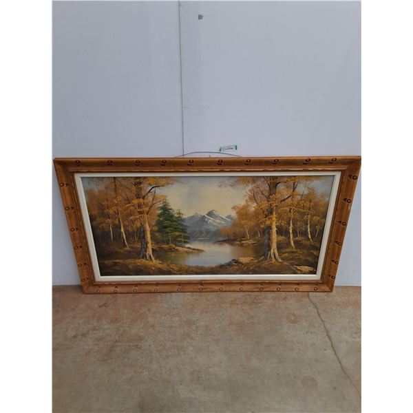 * Wood Framed Wall Art - 55" x 31" - Cannot Ship