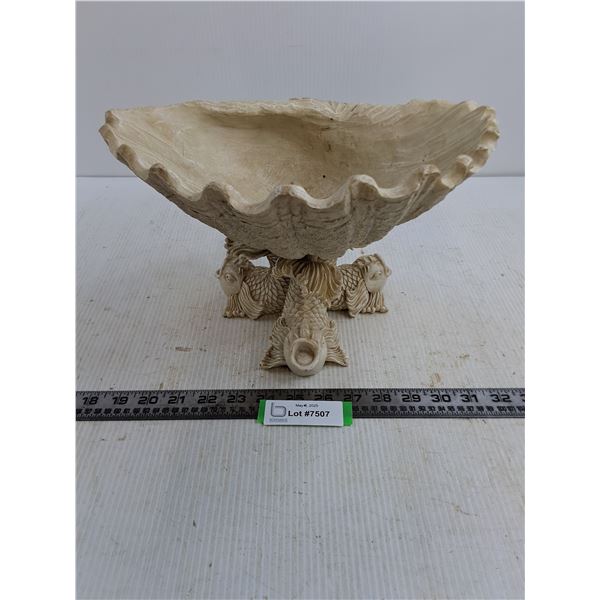 Fish-Footed Seashell Bird Bath