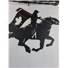 Image 2 : (2) Metal Wall Art (Wagon Wheel & Horseback Rider) - Largest 27" Dia - Pick Up Preferred