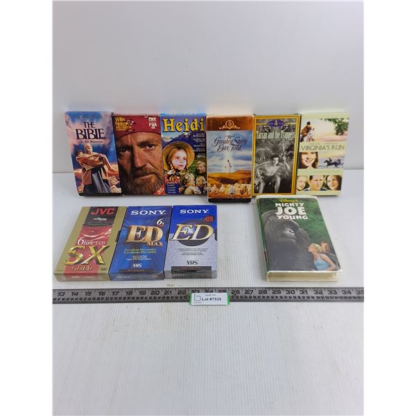 (7) VHS Movies & (3) Blank VHS Tapes - Sealed