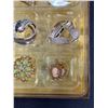 Image 3 : Jewelry Lot: Earrings, Brocches, Necklace Pendants iin Box