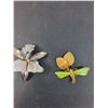 Image 4 : (2) Brooches & One Clip On Earring (Vintage)