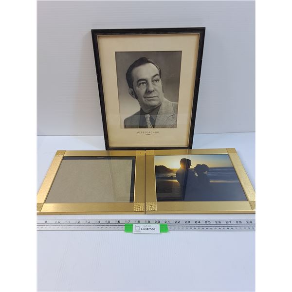 (3) Picture Frames: (1) W. Fedorchuck 1946 Picture in Frame (2) Frames