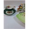 Image 3 : Lot: Carltonware Leaf Plate, (2) Teacup Sets & German Accordian Ceramic Figurine (Made in Japan)