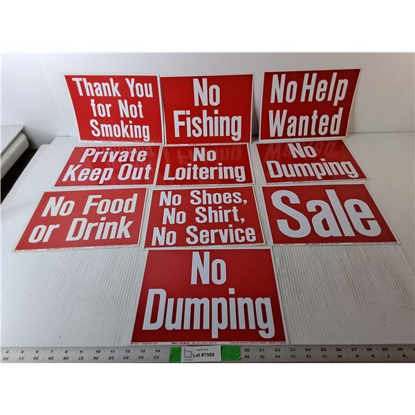 (10) Plastic Public Signs 11" x 8.5"