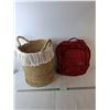 Image 1 : Woven Laundy Basket 17.5" Tall & Dakine Backpack