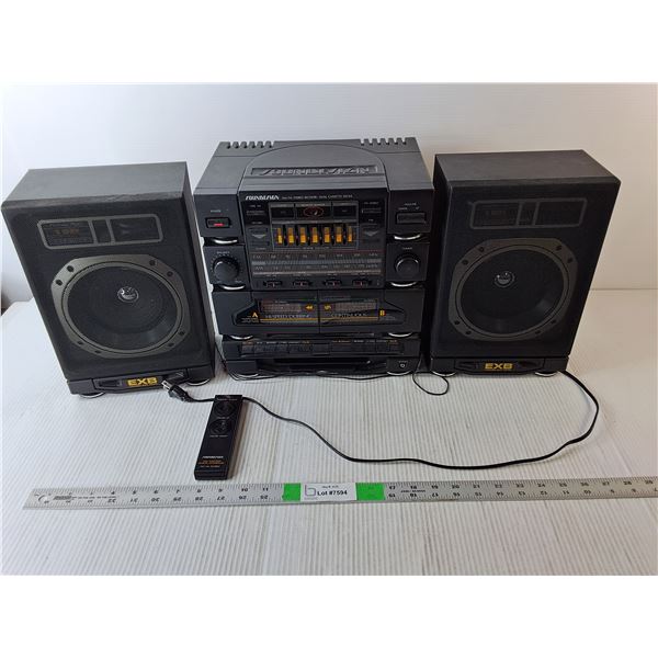 Sound Design Radio/Cassette Player with Remote & Speakers, Powers On