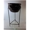 Image 1 : *Metal Plant Stand with Ceramic Pot 28.5" Tall x 13.75" Wide, Cannot Ship