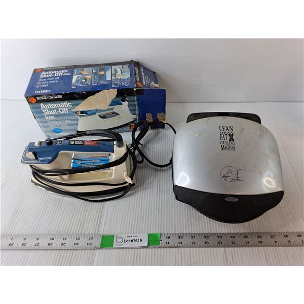 George Foreman Grill & Black & Decker Iron- Both Power On