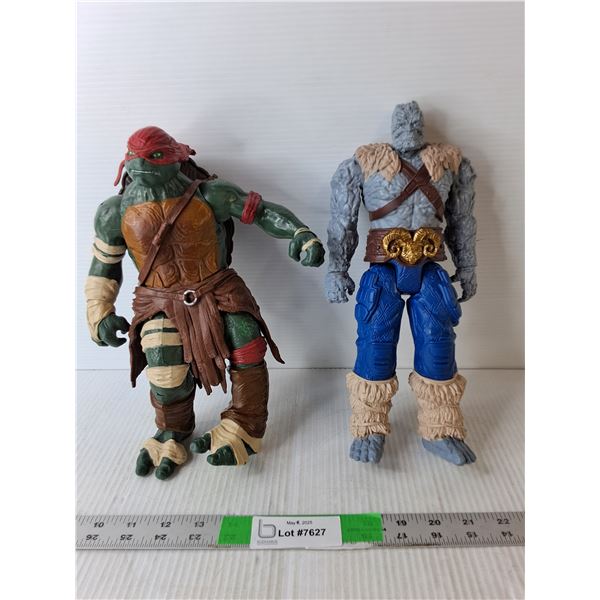 (2) Action Figures- Kord & Teenage Mutant Ninja Turtles  Up to 12" Tall