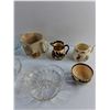Image 3 : Ceramic Pitcher, Creamer, Candy Dish, Sugar Bowl and Divided Glass Dish