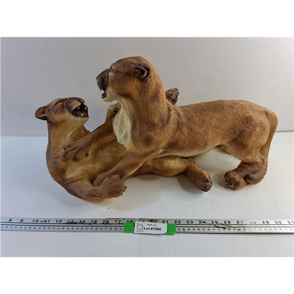 Ceramic Cougar Outdoor Decoration