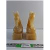 Image 1 : (2) Soap Stone Book Ends - Chipped